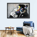 Monkey Wearing Headphones Wall Art