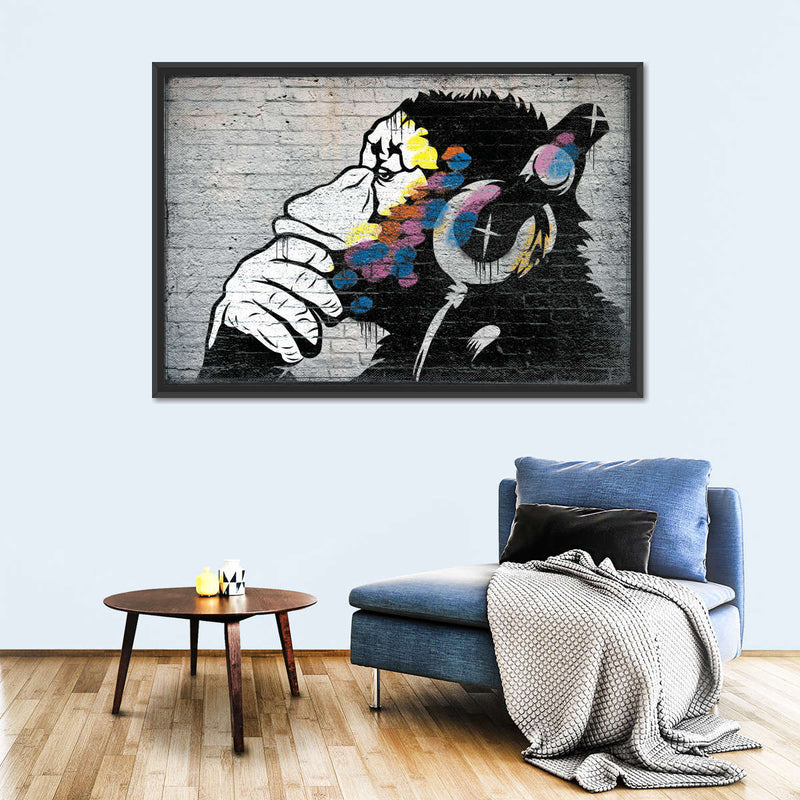 Monkey Wearing Headphones Wall Art