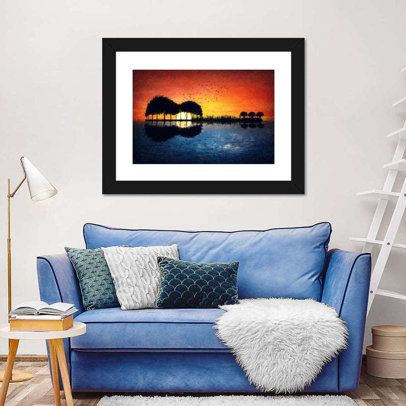Guitar Sunset Wall Art