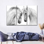 White Horse Couple Wall Art