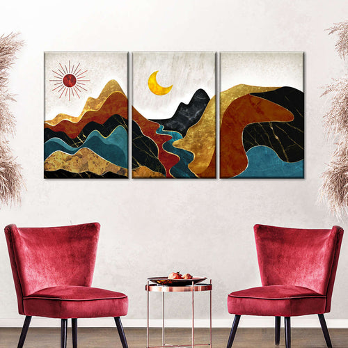 Textured Mountain Landscape Abstract Wall Art
