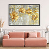 Large Golden Flowers Wall Art