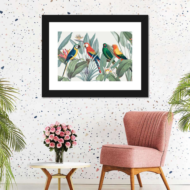 Tropical Safari Parrots Wall Art