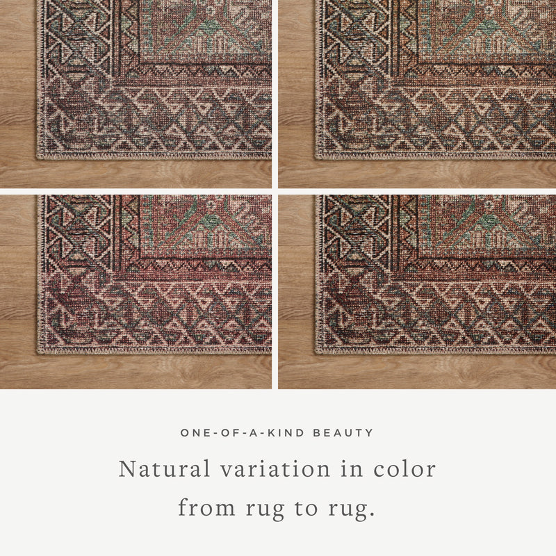 Billie Amber Lewis x Loloi Aqua / Rust Rug