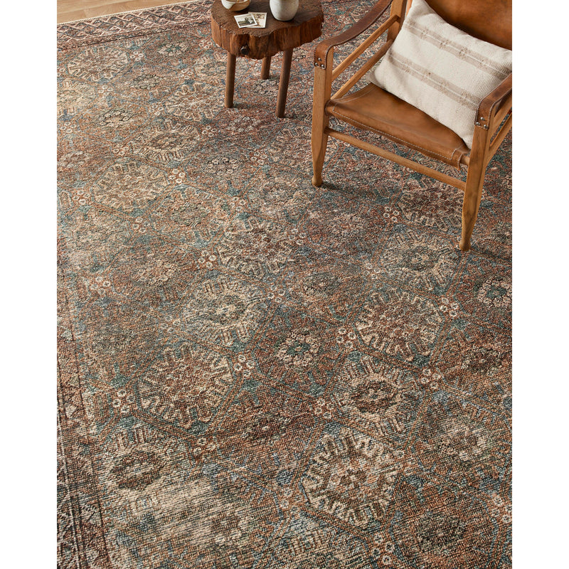 Billie Amber Lewis x Loloi Aqua / Rust Rug