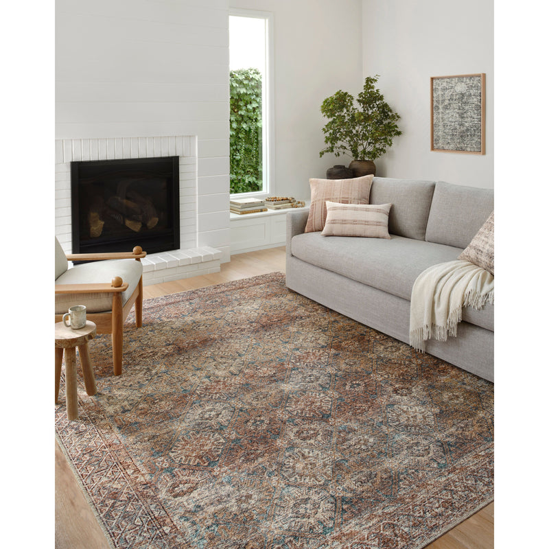 Billie Amber Lewis x Loloi Aqua / Rust Rug