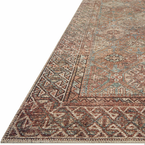 Billie Amber Lewis x Loloi Aqua / Rust Rug
