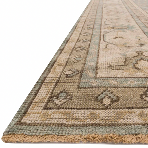 Heirloom Aqua / Stone Hand-Knotted Rug