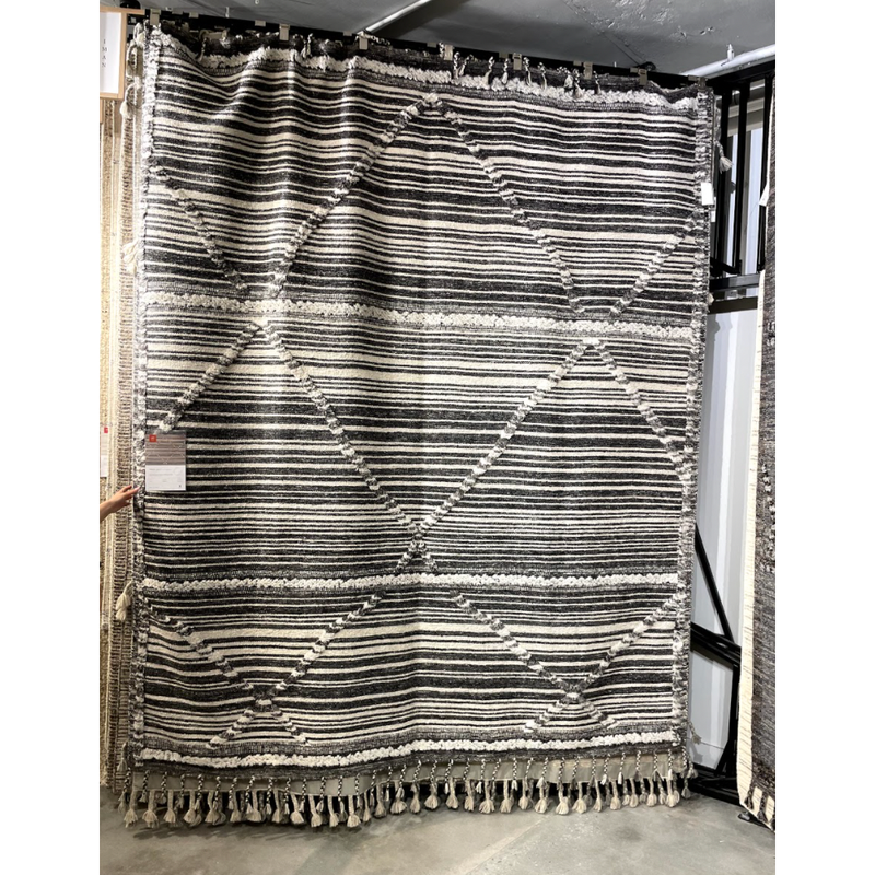 Iman Ivory/Charcoal Hand-Knotted Rug