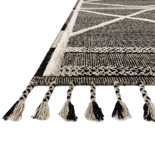 Iman Beige/Charcoal Hand-Knotted Rug