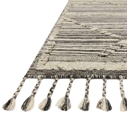 Iman Ivory/Charcoal Hand-Knotted Rug