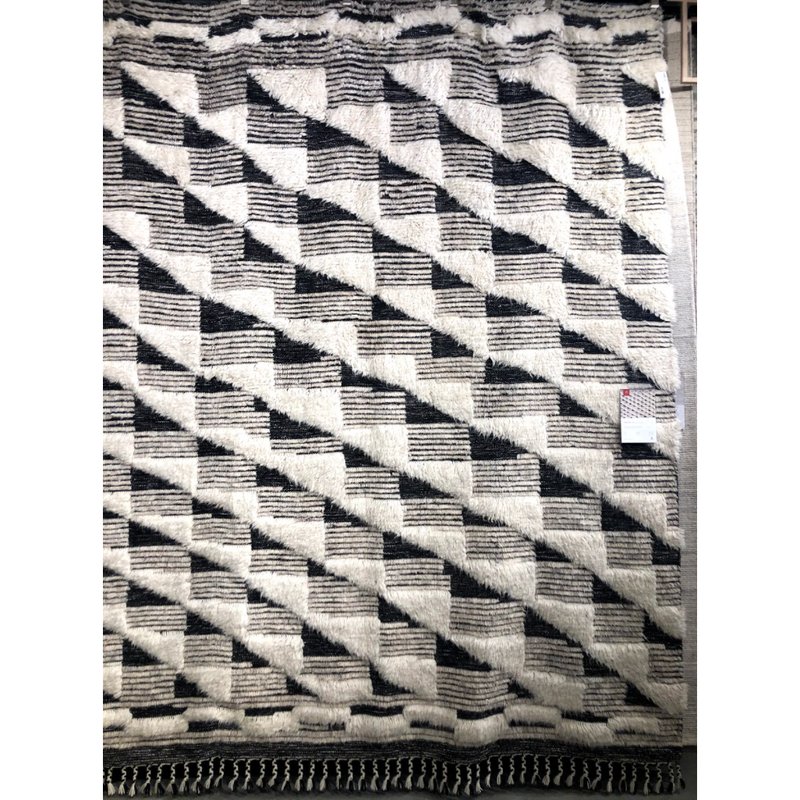 Khalid Natural/Black Hand-Knotted Rug