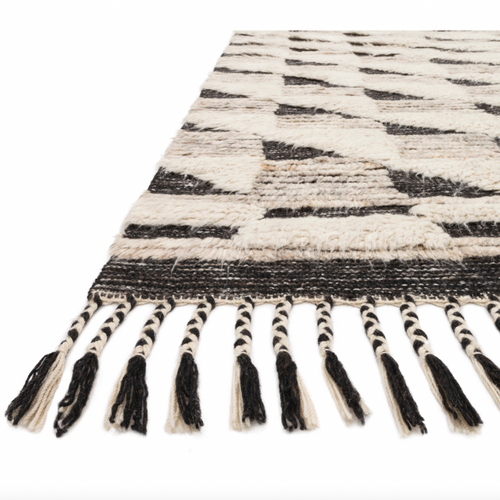 Khalid Natural/Black Hand-Knotted Rug