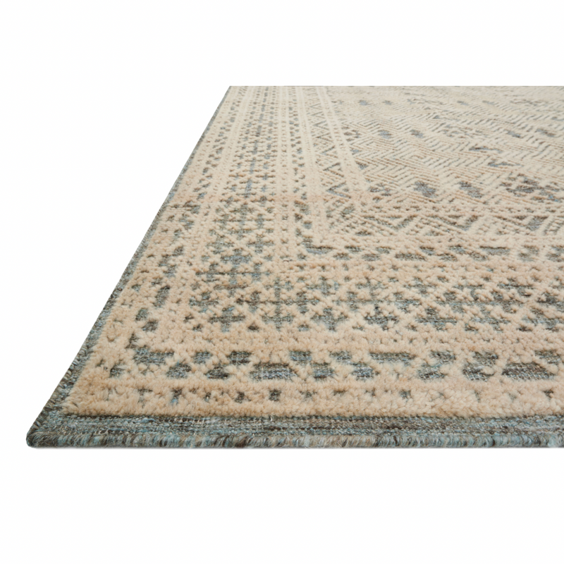 Ollie Blue/Natural Hand-Knotted Rug