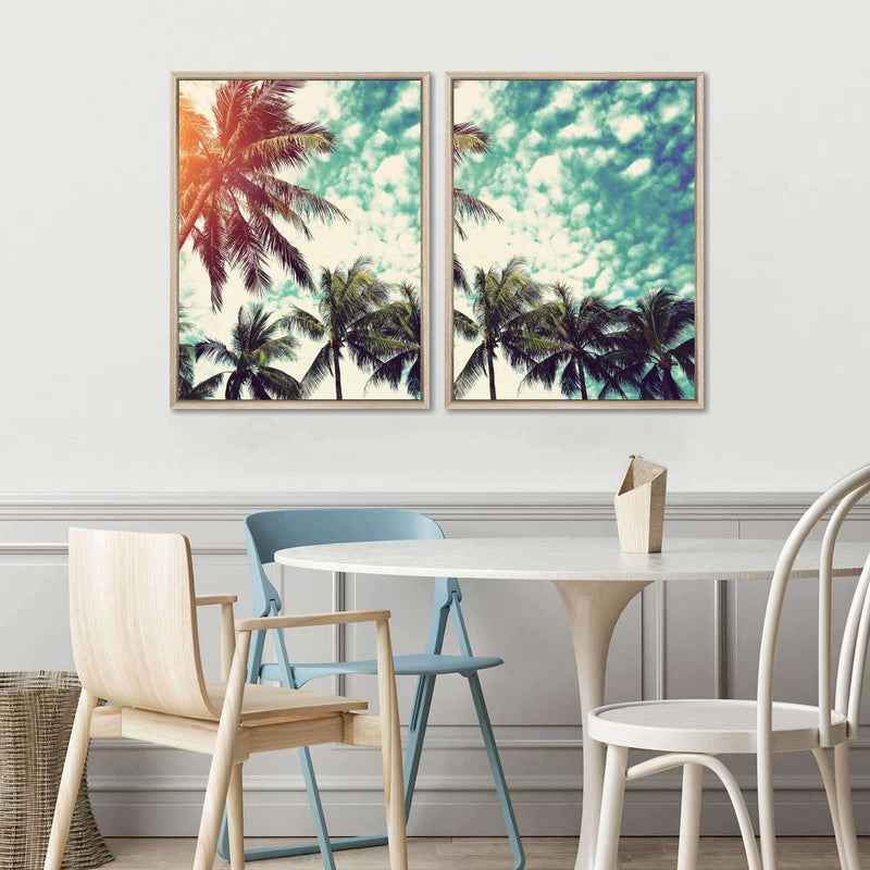 Vintage Style Palm Trees Wall Art