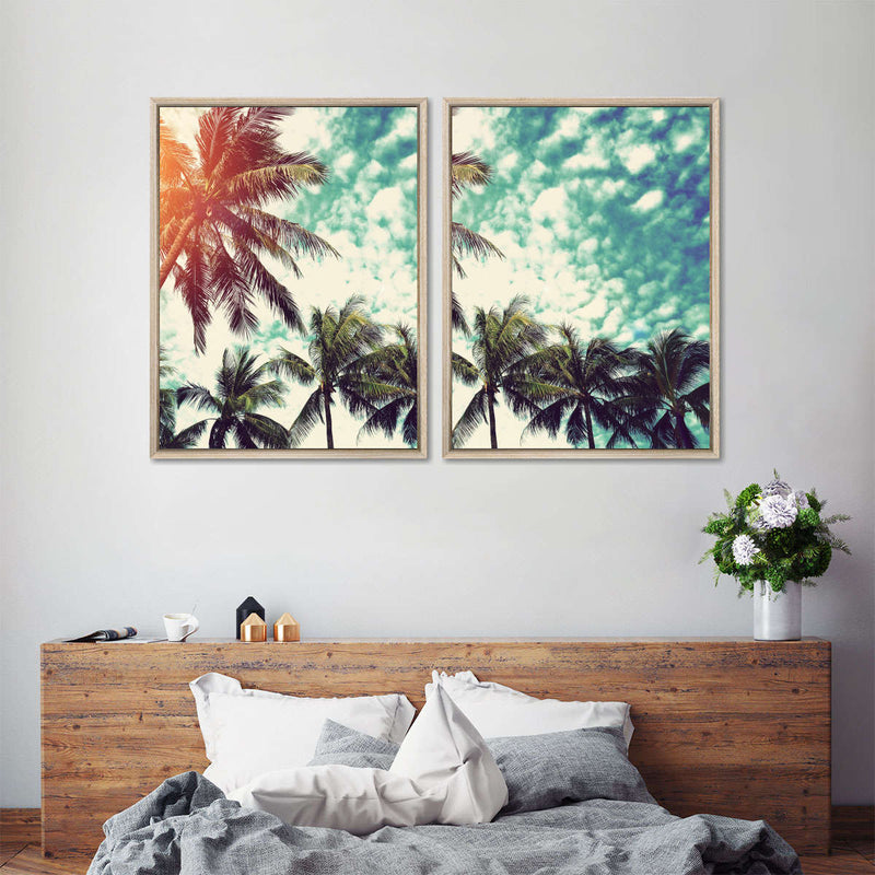 Vintage Style Palm Trees Wall Art
