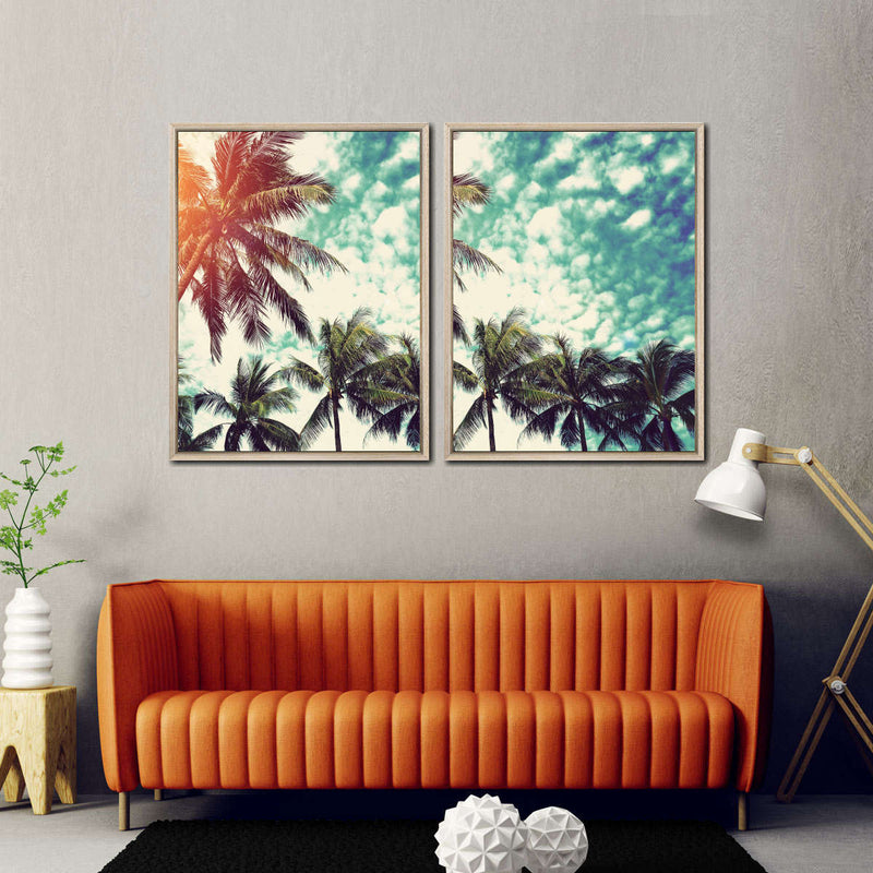 Vintage Style Palm Trees Wall Art