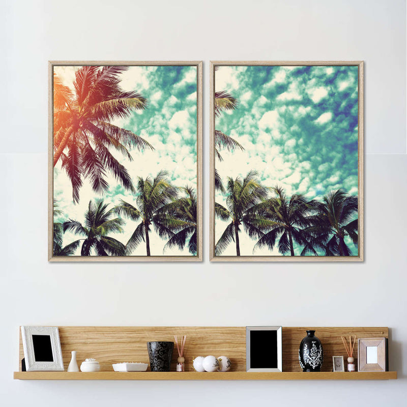 Vintage Style Palm Trees Wall Art