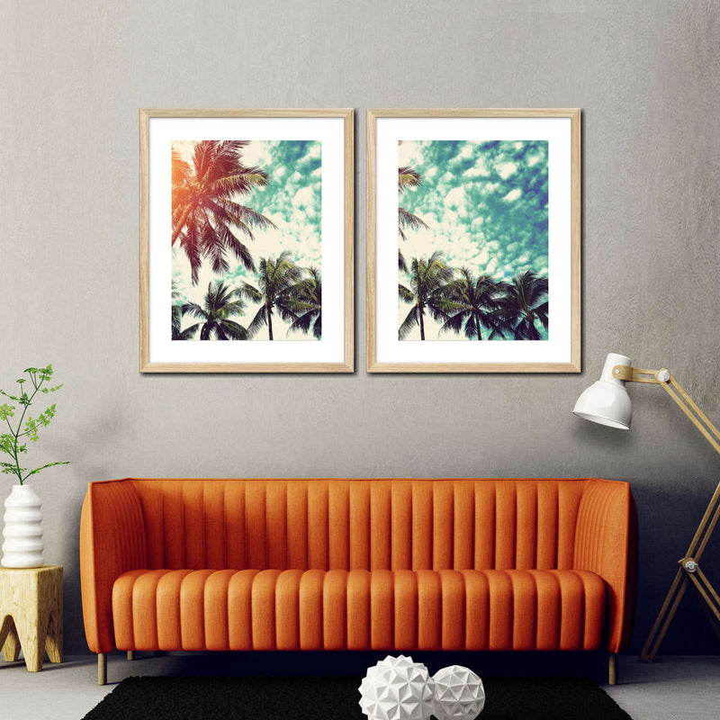 Vintage Style Palm Trees Wall Art