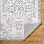 Jeaneen Traditional Light Silver/Sage Washable Area Rug