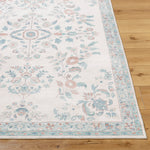Jeaneen Traditional Light Silver/Sage Washable Area Rug