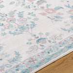 Jeaneen Traditional Light Silver/Sage Washable Area Rug