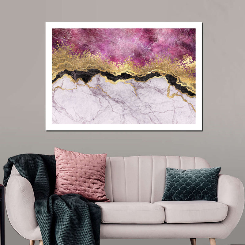 Pink And Gold Abstract Wall Art