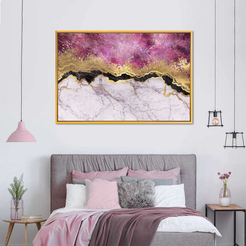 Pink And Gold Abstract Wall Art