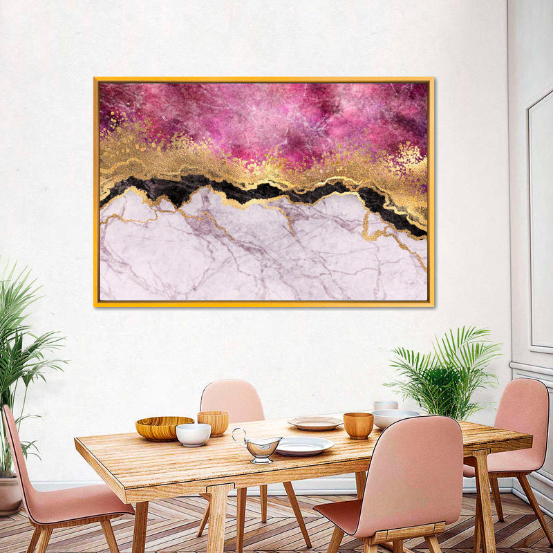Pink And Gold Abstract Wall Art