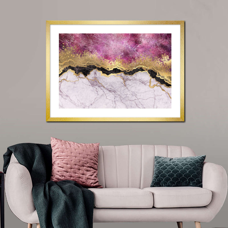 Pink And Gold Abstract Wall Art