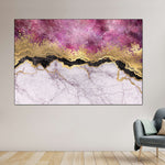 Pink And Gold Abstract Wall Art