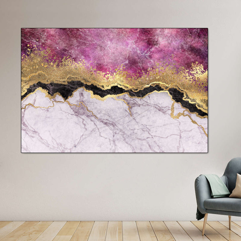 Pink And Gold Abstract Wall Art