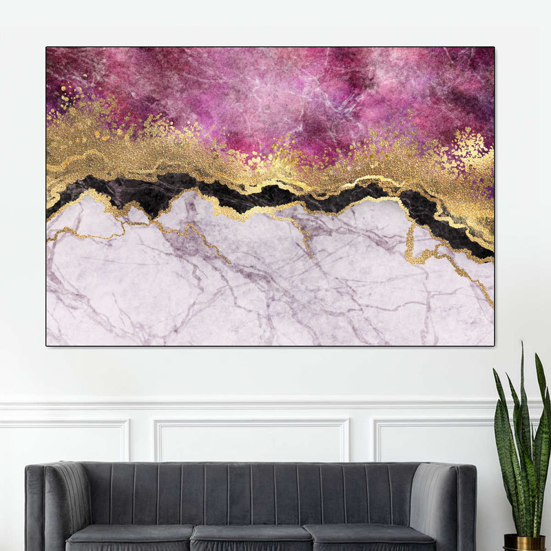 Pink And Gold Abstract Wall Art