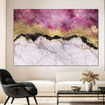 Pink And Gold Abstract Wall Art