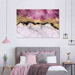 Pink And Gold Abstract Wall Art