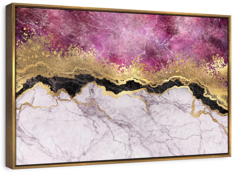 Pink And Gold Abstract Wall Art