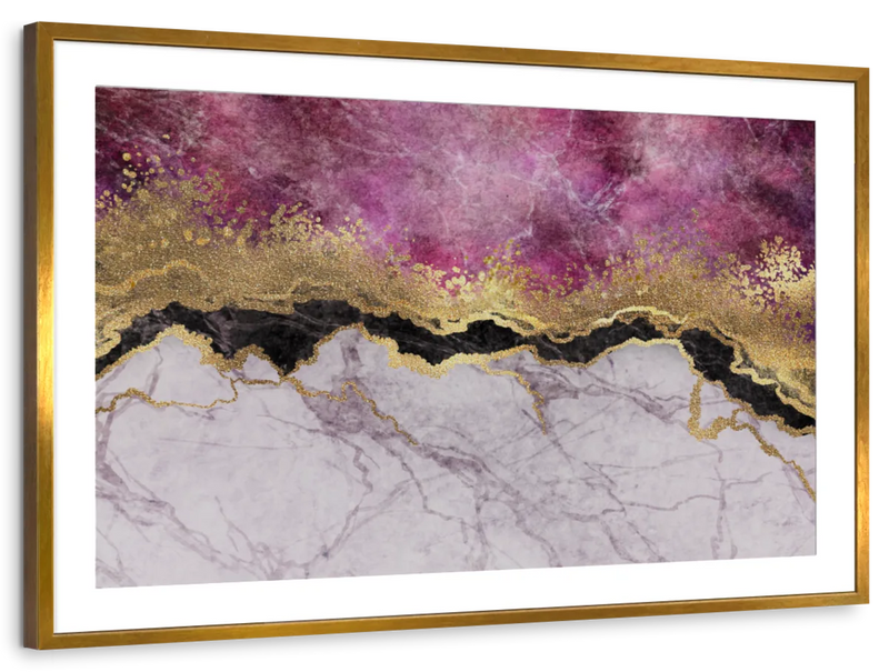 Pink And Gold Abstract Wall Art