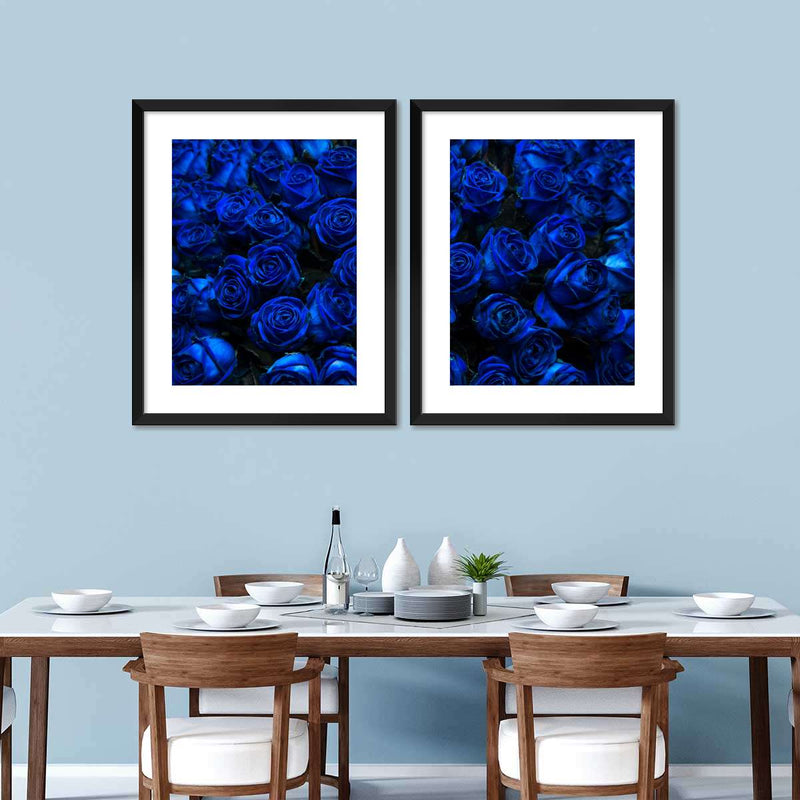 Royal Blue Roses Wall Art