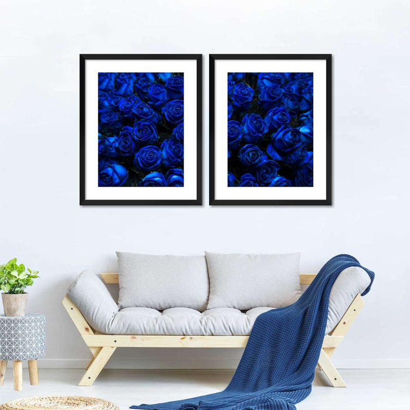 Royal Blue Roses Wall Art
