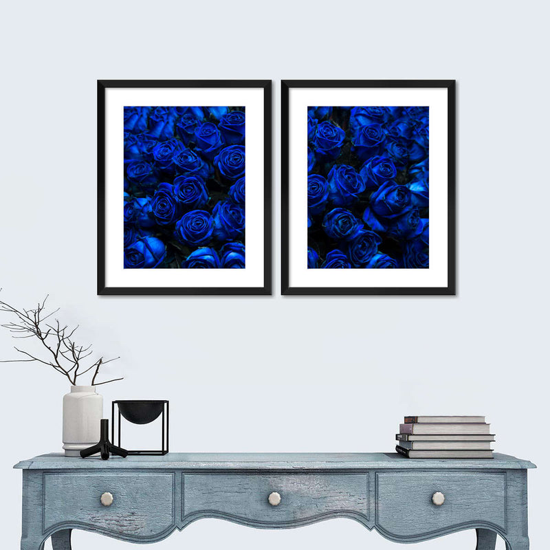 Royal Blue Roses Wall Art