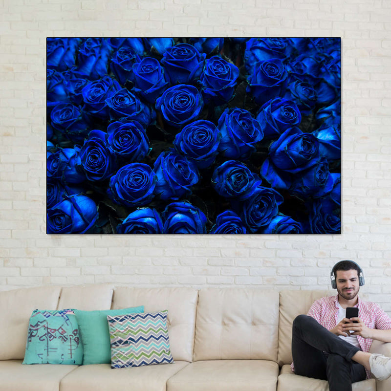 Royal Blue Roses Wall Art