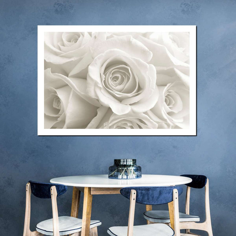 Pure White Roses Wall Art