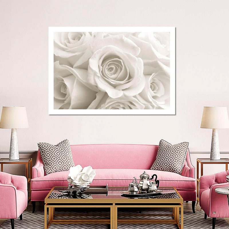 Pure White Roses Wall Art