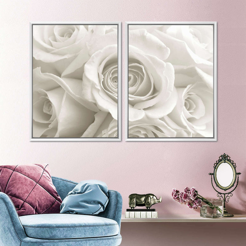 Pure White Roses Wall Art