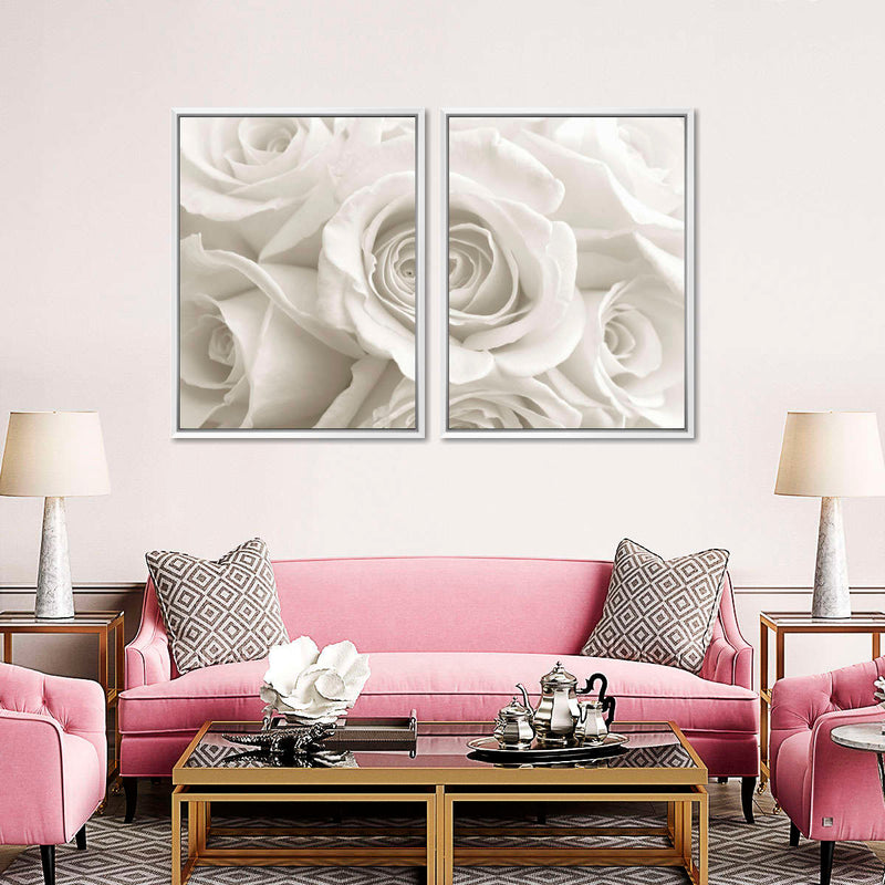 Pure White Roses Wall Art