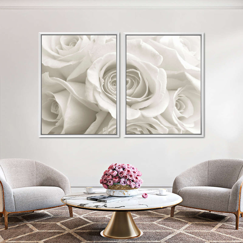 Pure White Roses Wall Art