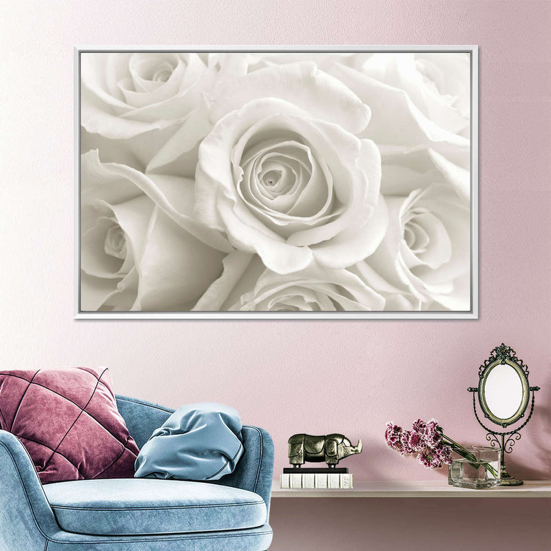 Pure White Roses Wall Art