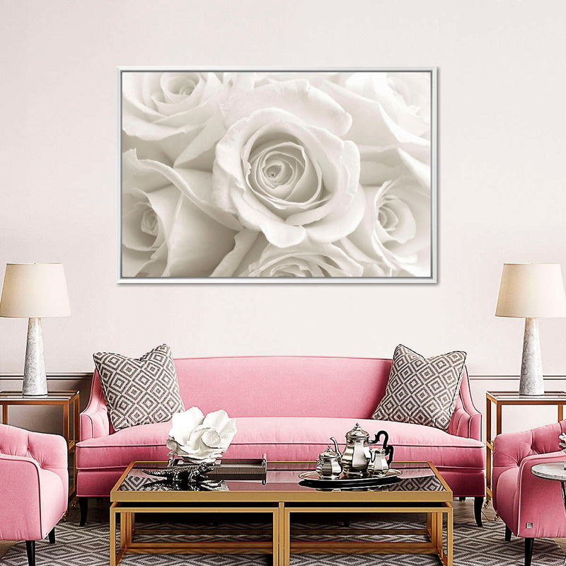 Pure White Roses Wall Art