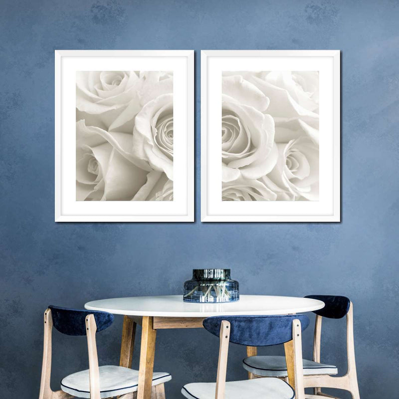 Pure White Roses Wall Art
