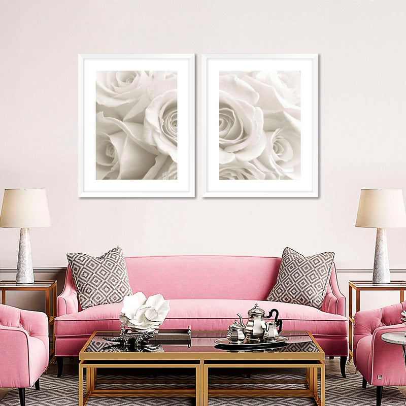 Pure White Roses Wall Art